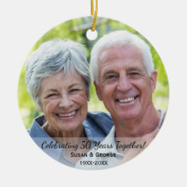 Eenvoudige foto van het 50ste Jubileum van de brui Keramisch Ornament