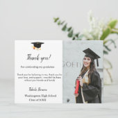 Eenvoudige foto van het afstuderen van het Manuscr Bedankkaart (Staand voorkant)