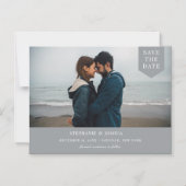 Eenvoudige foto van Label: sla de datum grijs op Magnetische Uitnodiging (Voorkant)