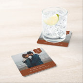 Eenvoudige foto van Label sparen de datum Kartonnen Onderzetters (Insitu)