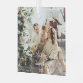 Eenvoudige foto van Lijst Elegant Typografie Glas Ornament (Voorkant links)