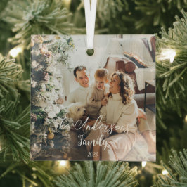 Eenvoudige foto van Lijst Elegant Typografie Glas Ornament