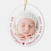 Eenvoudige foto van mijn eerste kerströntgenfoto keramisch ornament (Links)