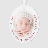 Eenvoudige foto van mijn eerste kerströntgenfoto ornament (voorkant)