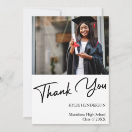 Eenvoudige foto van modern Afstuderen Bedankkaart