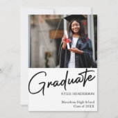 Eenvoudige foto van modern Afstuderen Kaart (Voorkant)
