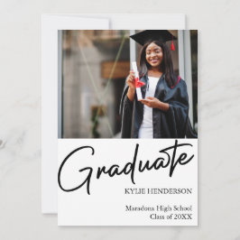 Eenvoudige foto van modern Afstuderen Kaart