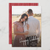 Eenvoudige foto van modern Prettige feestdagen scr Feestdagenkaart (Voorkant / Achterkant)