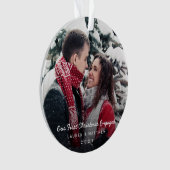 Eenvoudige foto van modern Verloving Ornament (voorkant)