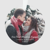 Eenvoudige foto van modern Verloving Ornament (voorkant)