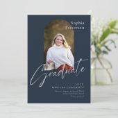 Eenvoudige foto van Navy Gray Aankondiging (Staand voorkant)