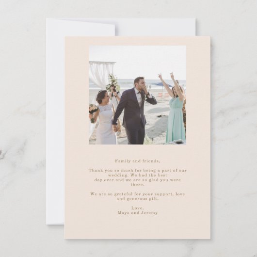 Eenvoudige foto van Peach en Gold Love en Bedankt (Achterkant)