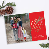 Eenvoudige foto van Sprig Faux Folie kerstfeestdag Feestdagenkaart