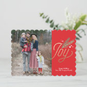 Eenvoudige foto van Sprig Faux Folie kerstfeestdag Feestdagenkaart (Staand voorkant)