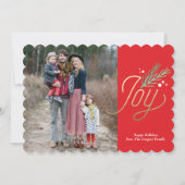 Eenvoudige foto van Sprig Faux Folie kerstfeestdag Feestdagenkaart (Voorkant)