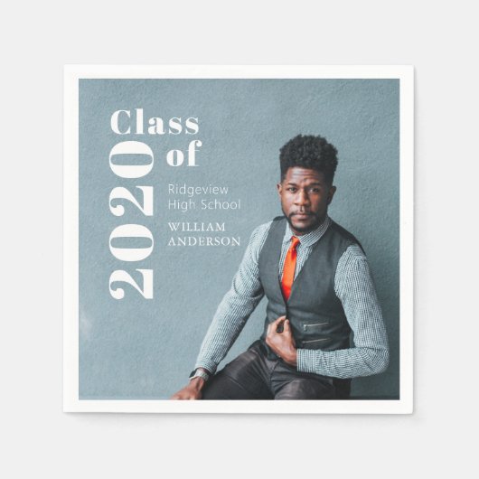Eenvoudige foto vet foto Afstuderen papier Servet (Voorkant)