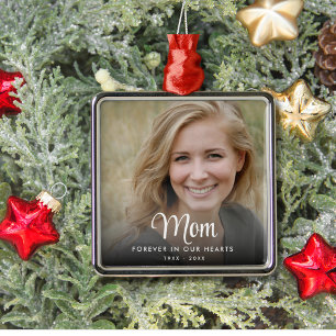 Eenvoudige foto voor altijd in ons hart Memorial Metalen Ornament