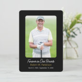 Eenvoudige foto voor altijd in onze harten begrafe bedankkaart (Staand voorkant)