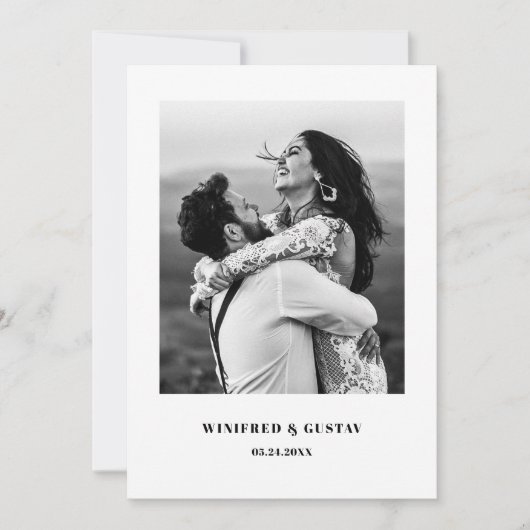 Eenvoudige foto voor chic & elegant Elopement Kaart (Voorkant)