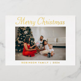 Eenvoudige foto voor kerst folie feestdagenkaart