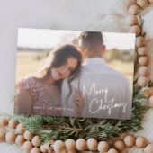 Eenvoudige foto voor modern kerstscript feestdagenkaart