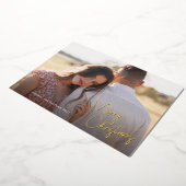 Eenvoudige foto voor modern kerstscript folie feestdagenkaart (Gedraaid)