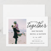 Eenvoudige foto voor script beter bij elkaar save the date (Voorkant / Achterkant)