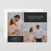 Eenvoudige Foto voor twee keer sparen de Datum | Z Aankondigingskaart (Voorkant / Achterkant)