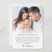 Eenvoudige foto Vrede & Liefde Feestdagenkaart (Voorkant)