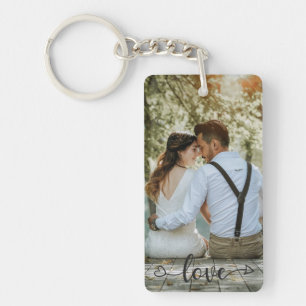 Eenvoudige Foto Vriendin of Boyfriend Gift Sleutel Sleutelhanger