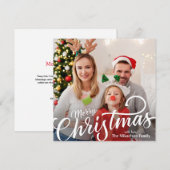 Eenvoudige foto Vrolijk kerstfeest Feestdagenkaart (Voorkant / Achterkant)