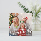 Eenvoudige foto Vrolijk kerstfeest Feestdagenkaart (Staand voorkant)