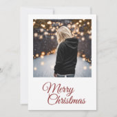 Eenvoudige Foto Vrolijk Kerstvakantie Kaart (Voorkant)