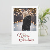 Eenvoudige Foto Vrolijk Kerstvakantie Kaart (Staand voorkant)