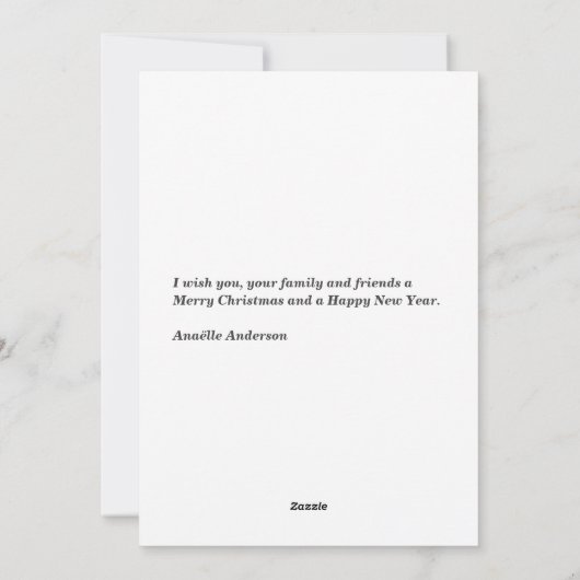 Eenvoudige Foto Vrolijk Kerstvakantie Kaart (Achterkant)