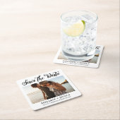 Eenvoudige Foto Weddenschap Zwart en Wit Opslaan D Kartonnen Onderzetters (Insitu)