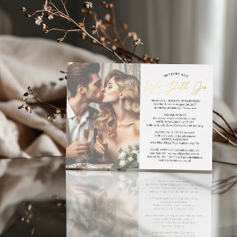 Eenvoudige Foto Wedding Gelofte Vernieuwing Jubile Folie Uitnodiging