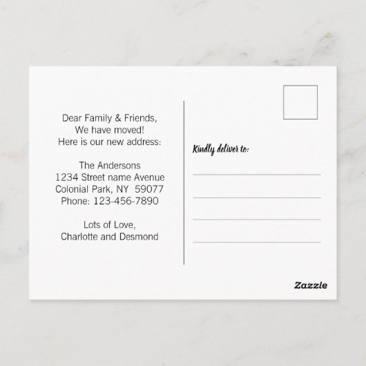 Eenvoudige Foto Wij hebben manuscriptverandering v Briefkaart (Achterkant)