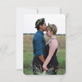 Eenvoudige foto winter krans save the date bruilof (Achterkant)