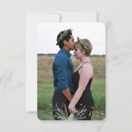 Eenvoudige foto winter krans save the date bruilof (Achterkant)