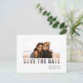 Eenvoudige Foto Witte bruiloft opslaan van de datu Aankondigingskaart (Staand voorkant)