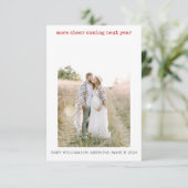 Eenvoudige foto Zwangerschapsaankondiging Vakantie Bedankkaart (Staand voorkant)