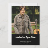 Eenvoudige foto Zwart Afstuderen Open Huis Kaart (Voorkant)