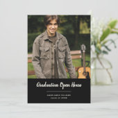 Eenvoudige foto Zwart Afstuderen Open Huis Kaart (Staand voorkant)