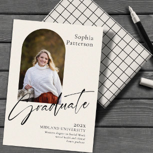 Eenvoudige foto zwart en ivoor aankondiging