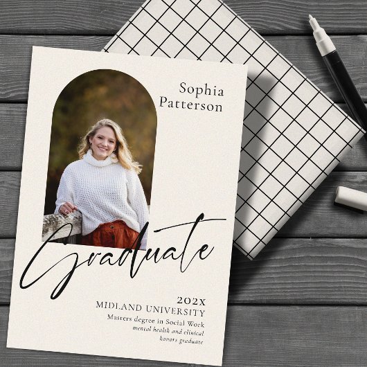 Eenvoudige foto zwart en ivoor aankondiging