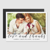 Eenvoudige foto zwart script wit bruiloft dank u (Voorkant / Achterkant)