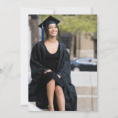 Eenvoudige foto Zwart-wit Graduation Party Kaart (Achterkant)