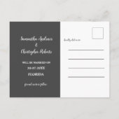 Eenvoudige foto zwart-wit Save the Date Wedding Briefkaart (Achterkant)