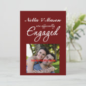 Eenvoudige fotoaankondiging van verloving kaart (Staand voorkant)